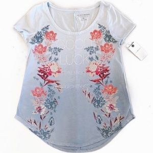 Lucky Brand Good Luck Dreams Ombré Blue Tee Size Small